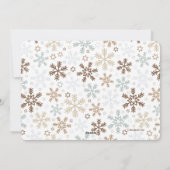 Gentle Snowflakes Fotoaankondiging Feestdagenkaart (Achterkant)