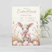Gentle Spring Lamb & Pastel Easter Egg Hunt Kaart (Staand voorkant)