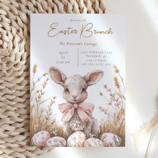 Gentle Spring Lamb & Pastel Easter Egg Hunt Kaart
