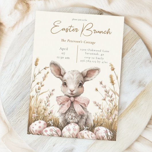 Gentle Spring Lamb & Pastel Easter Egg Hunt Kaart