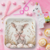 Gentle Spring Lamb & Pastel Easter Egg Hunt Papieren Bordje (Feest)