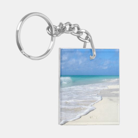 Gentle Surf White Sand Beach Sleutelhanger (Voorkant Links)