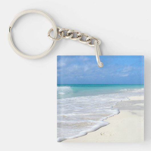 Gentle Surf White Sand Beach Sleutelhanger (Voorkant)