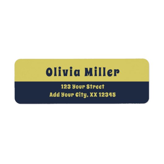 Gentle Warm Yellow - Bold Retro Address Label (Voorkant)