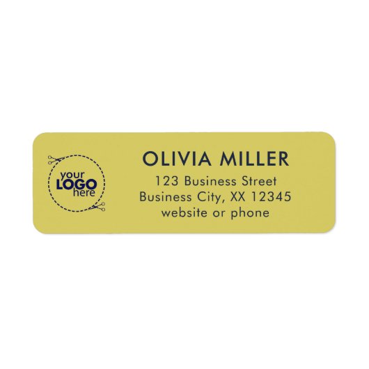 Gentle Warm Yellow Business Return Address Label (Voorkant)