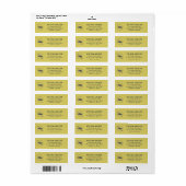 Gentle Warm Yellow Business Return Address Label (Full Sheet)