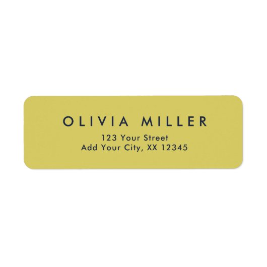Gentle Warm Yellow - Classic Address Label (Voorkant)