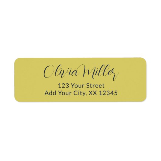 Gentle Warm Yellow - Elegant Address Label (Voorkant)