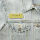 Gentle Warm Yellow Minimalist Name Tag (In situ)