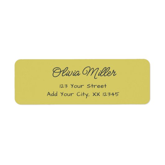 Gentle Warm Yellow - Modern Address Label (Voorkant)