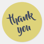 Gentle Warm Yellow Thank You Classic Round Sticker (Voorkant)