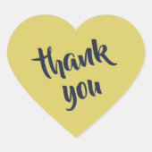 Gentle Warm Yellow Thank You Heart Sticker (Voorkant)