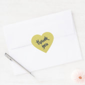 Gentle Warm Yellow Thank You Heart Sticker (Envelop)