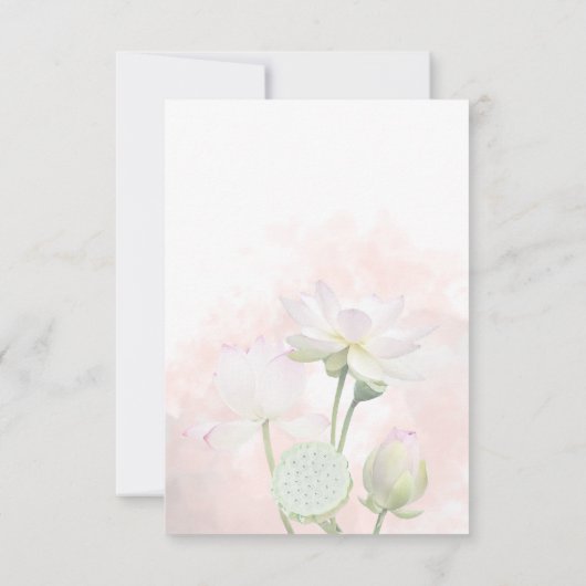 Gentle Water Lilies en Loti Waterverf Dank u wel Bedankkaart (Achterkant)