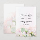 Gentle Water Lilies en Loti Waterverf Dank u wel Bedankkaart (Voorkant / Achterkant)