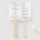 Gentle Water Lilies & Loti Waterverf Wedding Menu Handwaaier (Voorkant en achterkant)