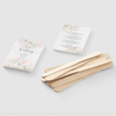 Gentle Water Lilies & Loti Waterverf Wedding Menu Handwaaier (Niet-gemonteerd)