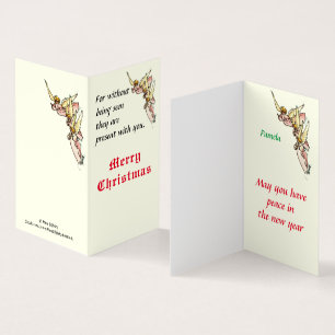 Gentle Waterverf Angels Emerge from Clouds Holida Kaart