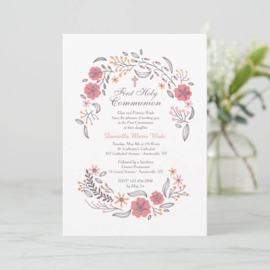 Gentle Whisper Invitation Kaart (Staand voorkant)