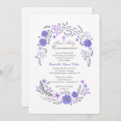 Gentle Whisper Lavender Invitation Kaart (Voorkant / Achterkant)