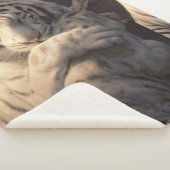 Gentle White Tiger Sherpa Blanket – Comfort & Calm Sherpa Deken (3/4)
