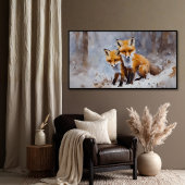 Gentle Winter Foxes Print | Samsung Frame TV Art