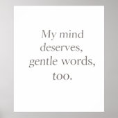 Gentle Words Self-Care Quote  Poster (Voorkant)