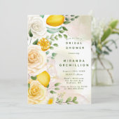 Gentle Yellow Roses and Lemons Vrijgezellenfeest Kaart (Staand voorkant)