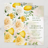 Gentle Yellow Roses and Lemons Vrijgezellenfeest Kaart (Voorkant / Achterkant)
