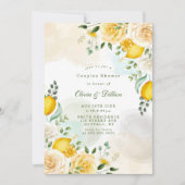 Gentle Yellow Roses Lemons Couples Shower Invites (Voorkant)