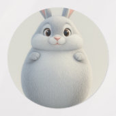 Gentle Zodiac Rabbit Cartoon Label Sticker (Design 2)