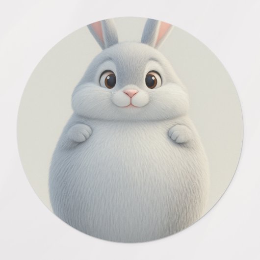 Gentle Zodiac Rabbit Cartoon Label Sticker (Design 1)