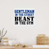 Gentleman and Beast Workout Motivation Poster (Keuken)