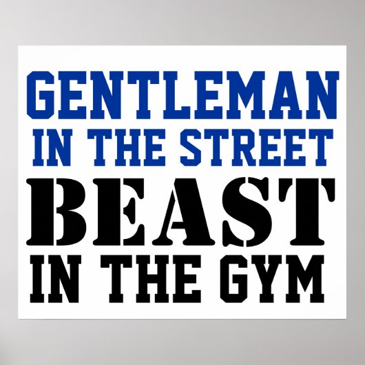 Gentleman and Beast Workout Motivation Poster (Voorkant)