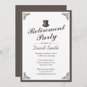  Gentleman Art Deco Border Retirement Party Kaart (Voorkant / Achterkant)