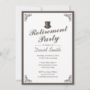  Gentleman Art Deco Border Retirement Party Kaart