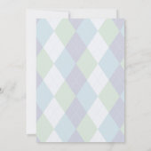 Gentleman Baby shower Argyle Kaart (Achterkant)