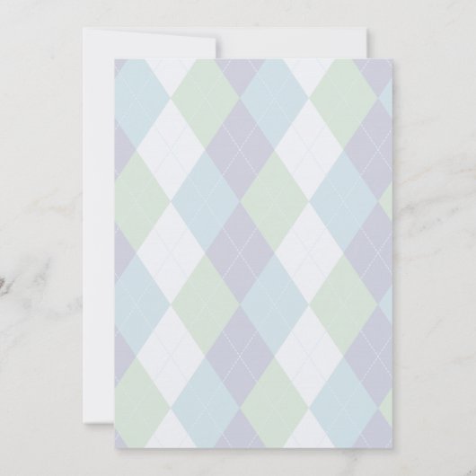 Gentleman Baby shower Argyle Kaart (Achterkant)