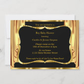 Gentleman Baby shower Black Gold Drapes Ethnic Kaart (Achterkant)