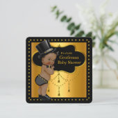 Gentleman Baby shower Cute Boy Tophat Ethnic Kaart (Staand voorkant)