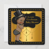 Gentleman Baby shower Cute Boy Tophat Ethnic Kaart (Voorkant)