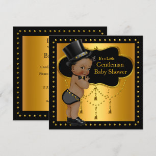 Gentleman Baby shower Cute Boy Tophat Ethnic Kaart