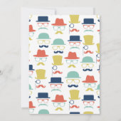 Gentleman Baby shower Invitation Mustache Petten H Kaart (Achterkant)
