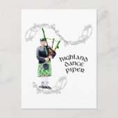 Gentleman Bagpiper in Green Kilt Briefkaart (Voorkant)