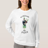 Gentleman Bagpiper in Green Kilt T-shirt (Voorkant)