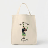 Gentleman Bagpiper in Green Kilt Tote Bag (Voorkant)
