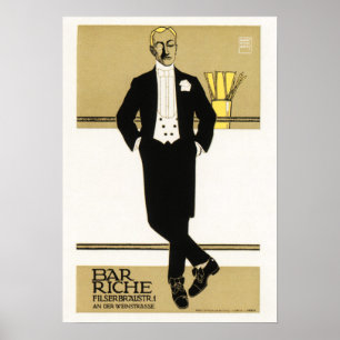 Gentleman BAR RICHE Sachplakin Hans Rudi Erdt Poster