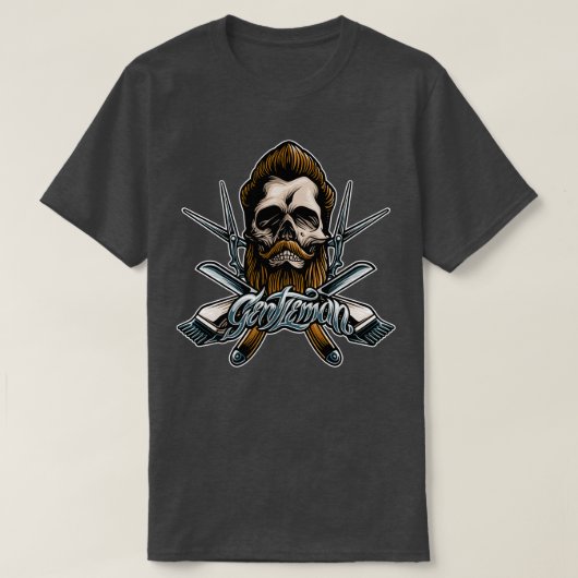 Gentleman Barber skull T-shirt (Design voorkant)