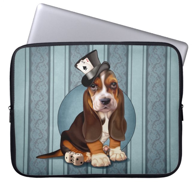 Gentleman Basset Hound Puppy Laptop Sleeve (Voorkant)