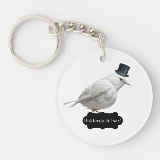 Gentleman Bird Dragen een cilinder Pet Sleutelhanger (Voorkant)